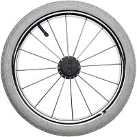 14" metal wheel, bearing, white tire